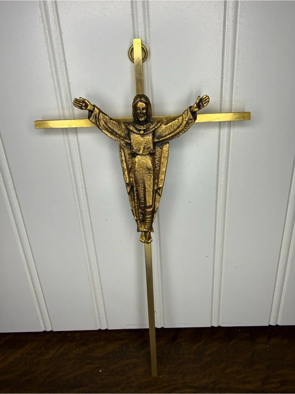 Gold Wall Cross with Christ Figure - Decorative Home Wall Decor